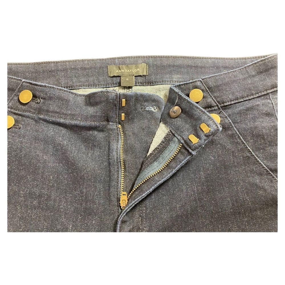 Ann Taylor Women's 12 Skinny Stretch Denim Ankle Jeans High Waist 33X28 EUC - Picture 5 of 7